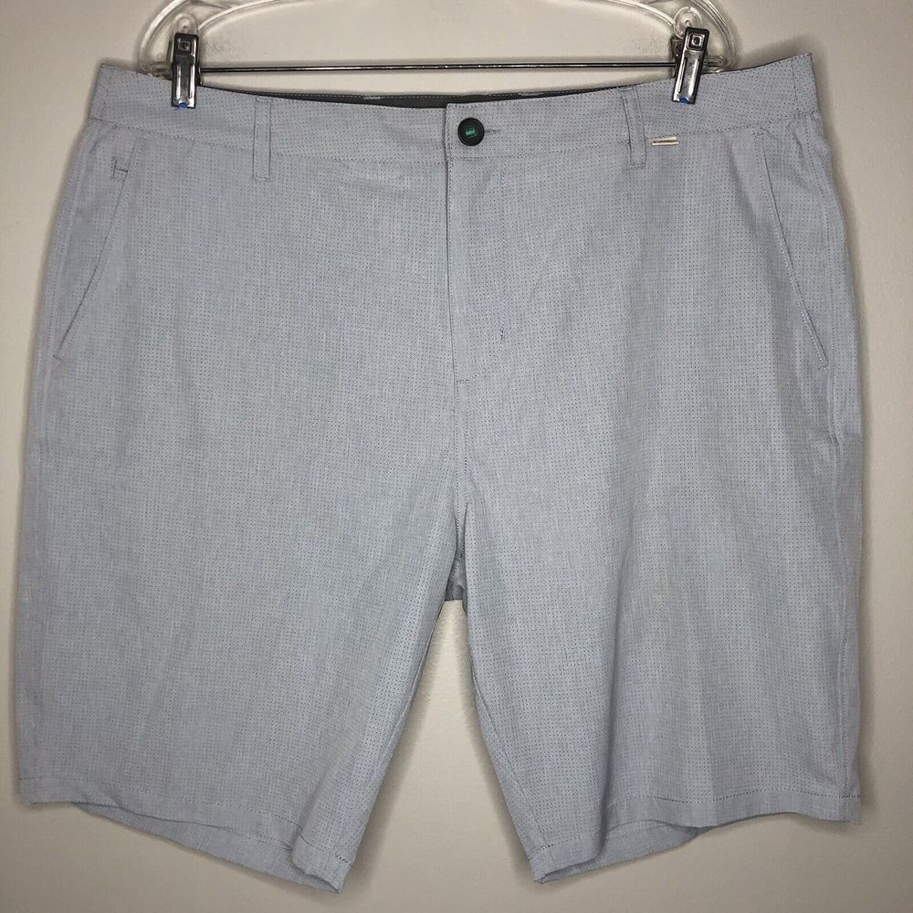 Linksoul Men's 38 Gray Ventilated Flat‎ Front Chino Slash Pocket Golf Shorts